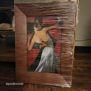 SCARLET DANCER Framed Dance Art Print with Brown Frame BY BILL BRAUER 16 X 12